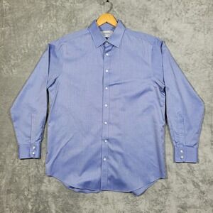 Charles Tyrwhitt Shirt Mens 16.5 35 Blue Non Iron Classic Fit Dress Shirt